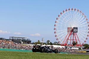 George Russell's Mercedes during the 2023 Japanese Grand Prix at Suzuka